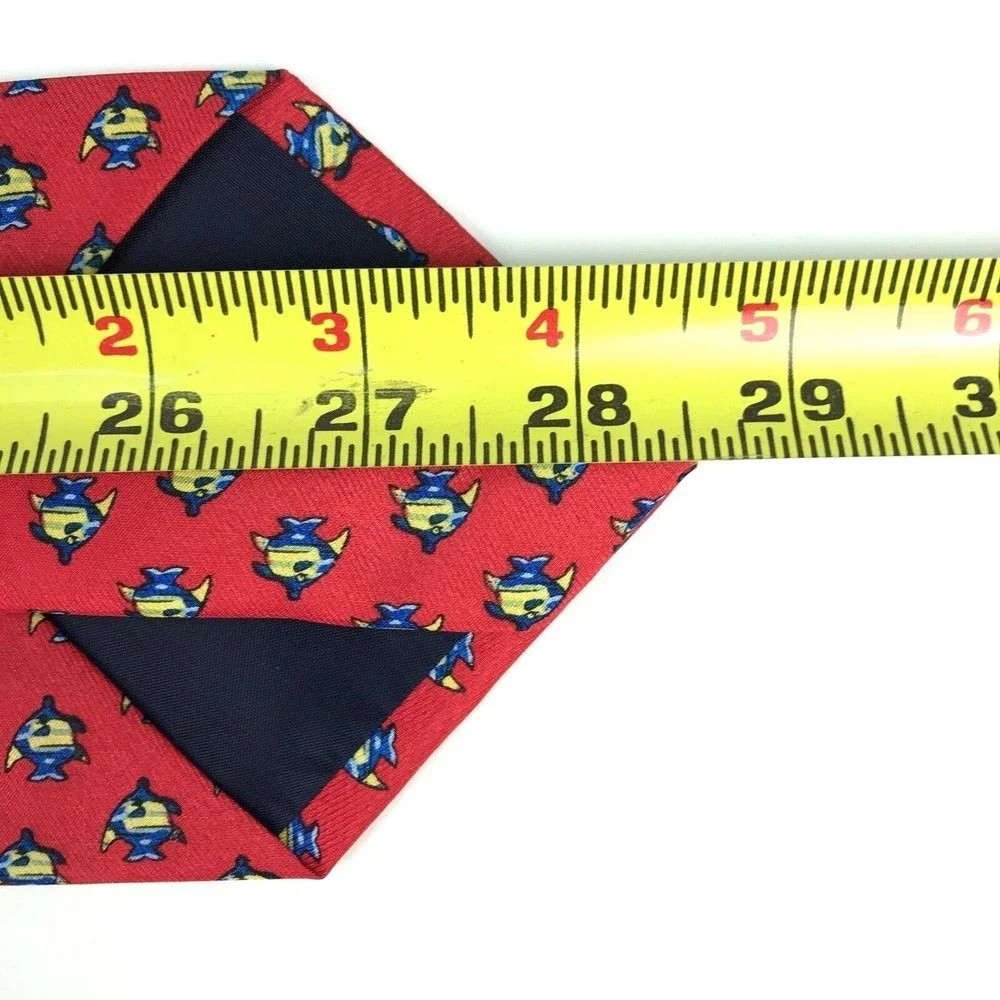 Utopia Men's Tie Handmade Red Yellow Fish Ocean Sea Life Animal Necktie 57